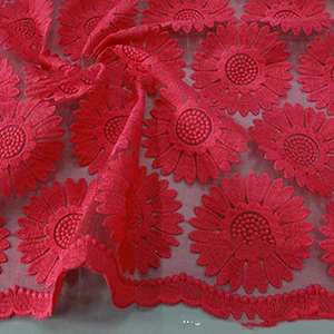 

2017 chepest African Cotton Lace Fabric, French red Lace Fabric For Wedding Party dress Embroidery tulle lace fabric purple 5y