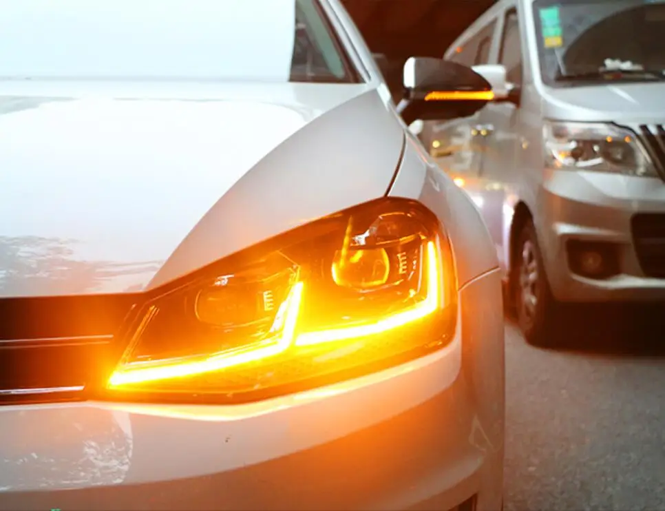 Автомобильный Стайлинг фар в сборе для VW golf 2013 2014 2015 2016 2017 DoubleU Angel Eye объектив