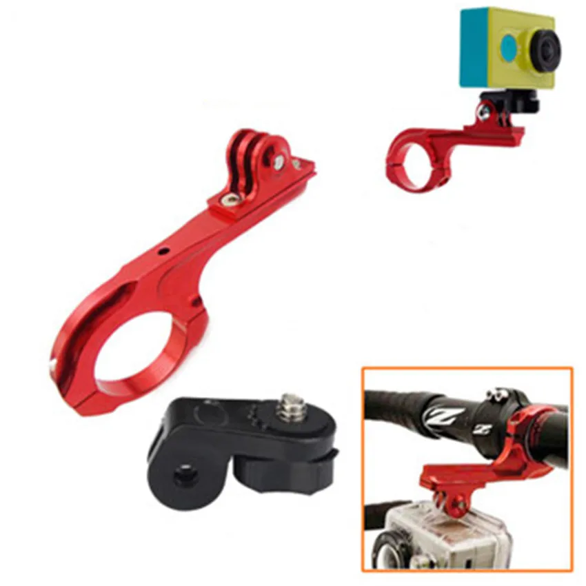 

Aluminum Bike Holder Adapter Mount for Go Pro Handlebar Bracket For GoPro Hero 5 4 Sjcam sj4000 Xiaomi Yi 4k Camera Accessories