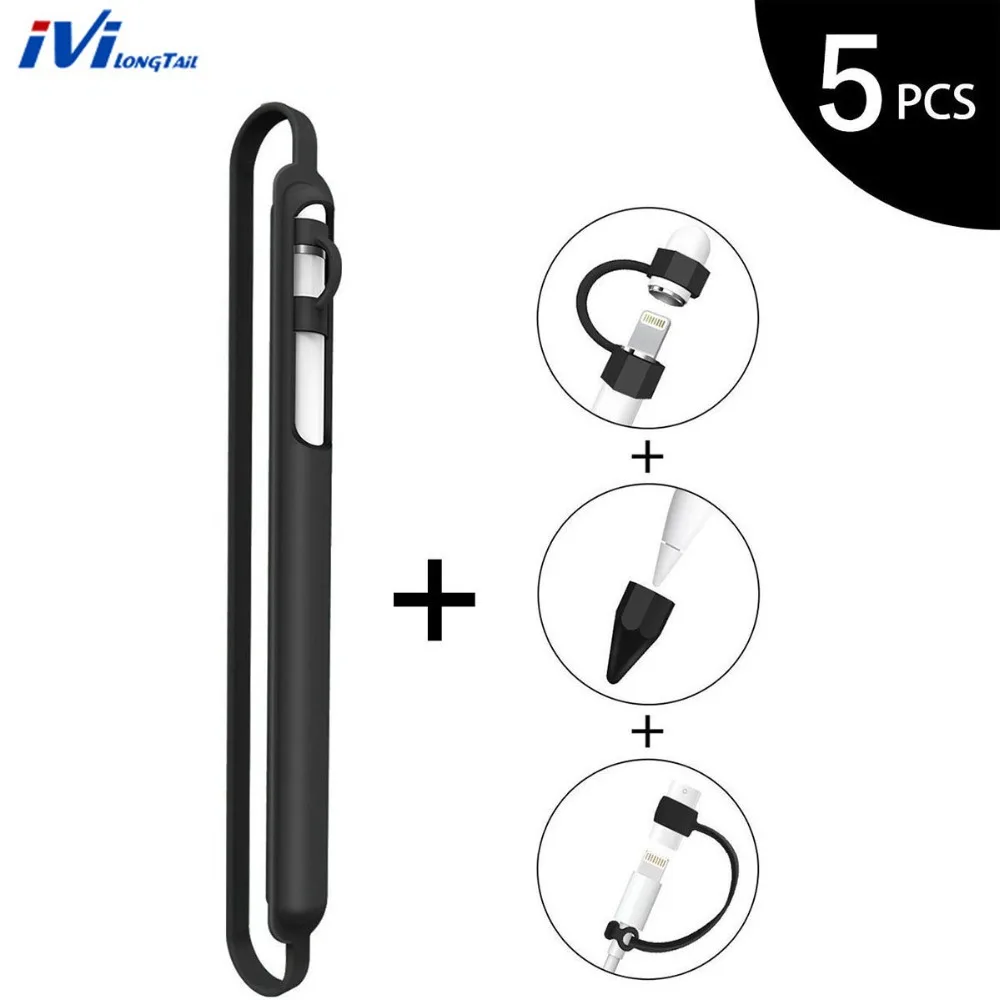 

Screen Pen Tablet Pencil Holder Case Cap Soft Silicone Protective Cover Anti-Lost Connector Strap For iPad Pro Pencil 9.7" 10.5