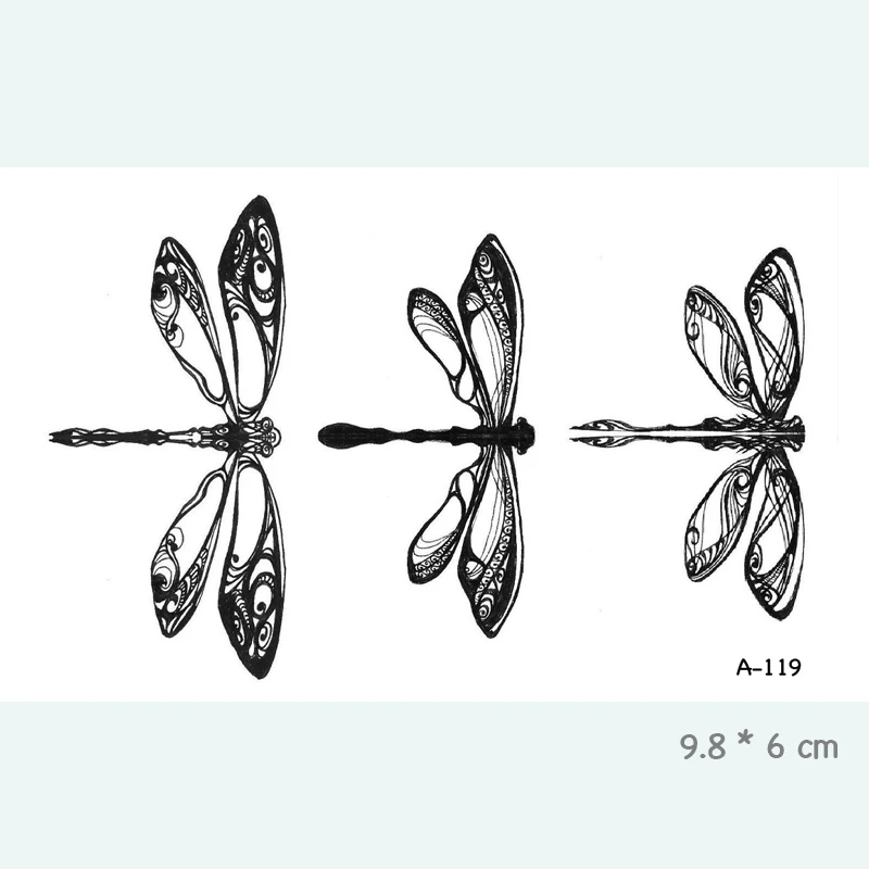 Водостойкие временные тату-наклейки Стрекоза для взрослых детей боди-арт поддельные татуировки для женщин и мужчин татуировки A-119