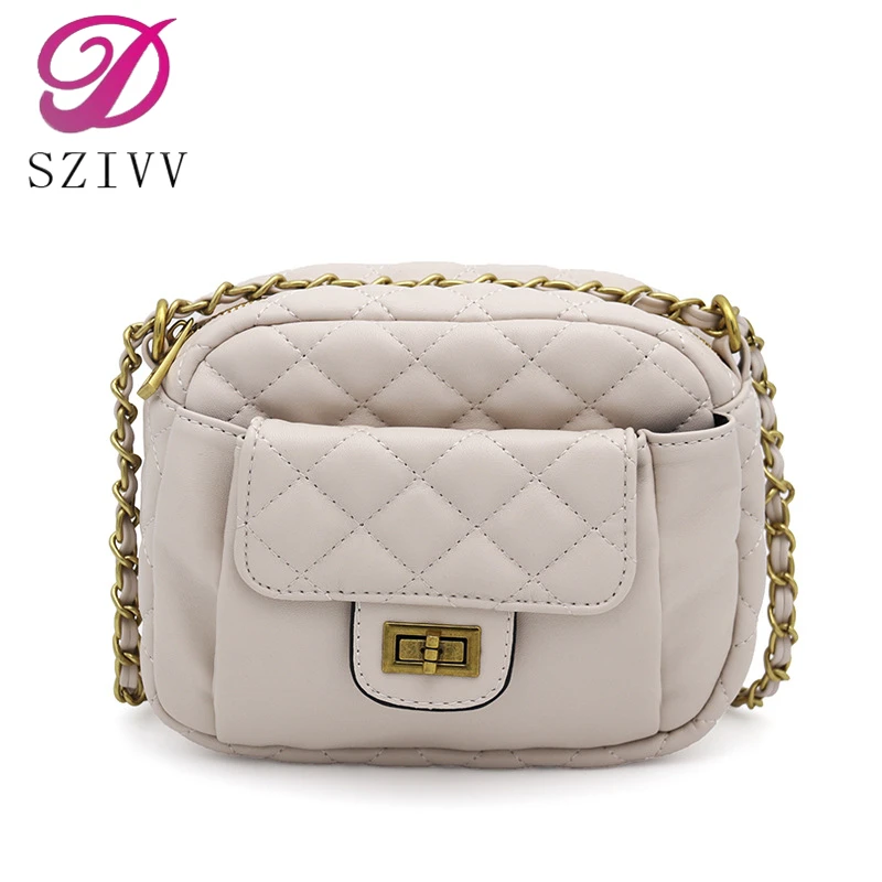 

Women's bag 2019 new fashion rhombic small square bag wild single shoulder slung chain small bag