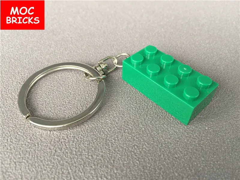 Новый Красочный кирпич MOC 2X4 брелок для ключей DIY Развивающие строительные блоки