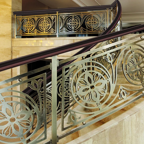 Vintage Style Antique Bronze Flowers Carving Stair Railing High Vintage Style Antique Bronze Flowers Carving Stair Railing High Quality Workmanship Fence