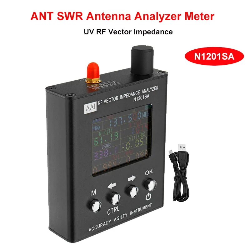 

New English verison N1201SA 140MHz-2.7GHz UV RF Vector Impedance ANT SWR Antenna Analyzer Meter Tester