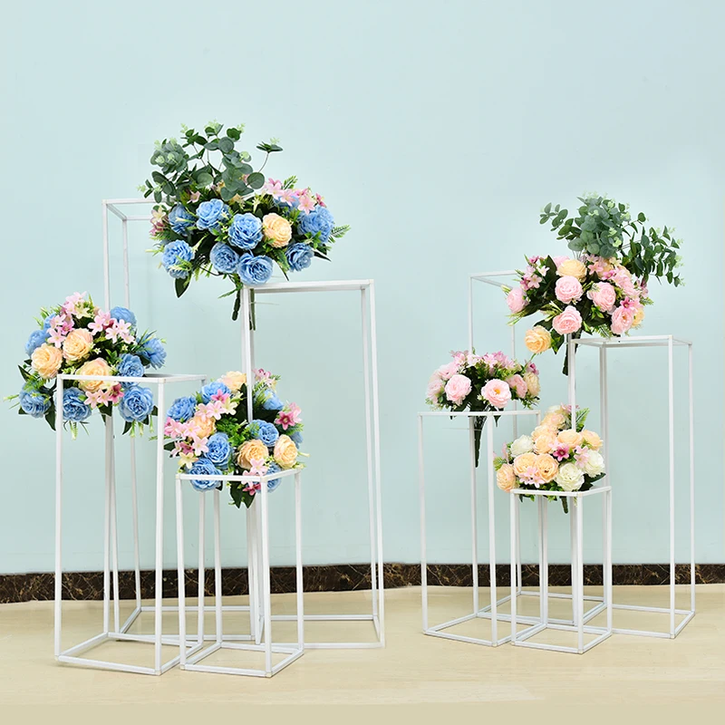 

Wrought Iron Box Road Lead Wedding Decoration Column Metal Road Wedding Table Center Table Flower Party Decoration