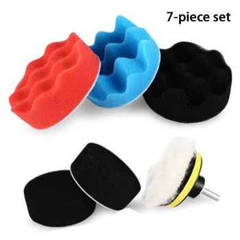 

7pcs/Set 3inch Polishing Wool Pad Kit Car Polisher Buffing Sponge Polishing Machine Vehicle Wax Accessory