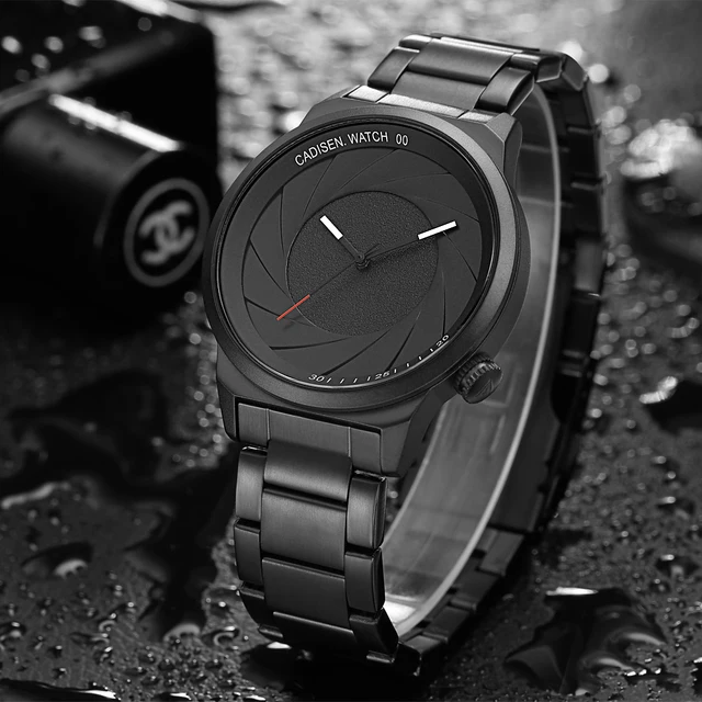 2018 New Creative Camera shutter Style Cadisen Top Brand Luxury Men Casual Quartz Watch Men Business Waterproof relogio clock