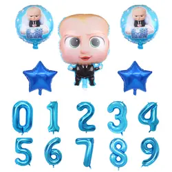 Boss baby 1st День Рождения Декоративные столовые принадлежности чашка тарелка салфетка 32 дюймов большие воздушные гелиевые цифры воздушный