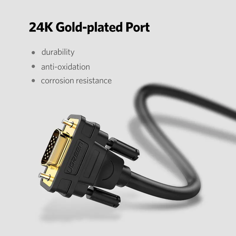 Адаптер Ugreen 1080P DVI i 24 + 5 В VGA переходник папа адаптер цифрового видео кабеля для