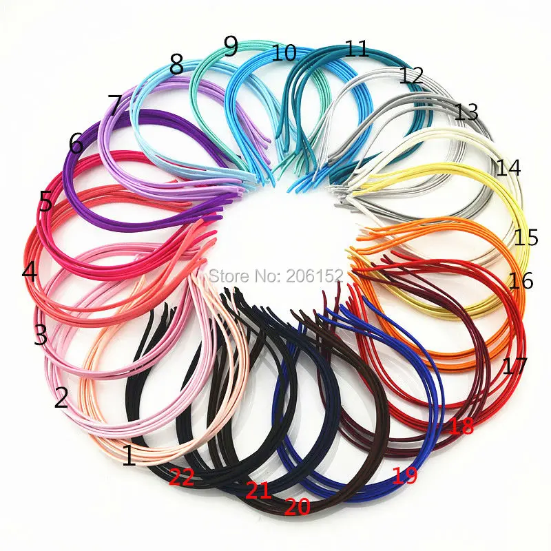 

500 Pieces Free Shipping By EXPRESS Wholesale Solid Colors Fabric Covered Headband Metal 5mm Headwear Girl Hair Accessories