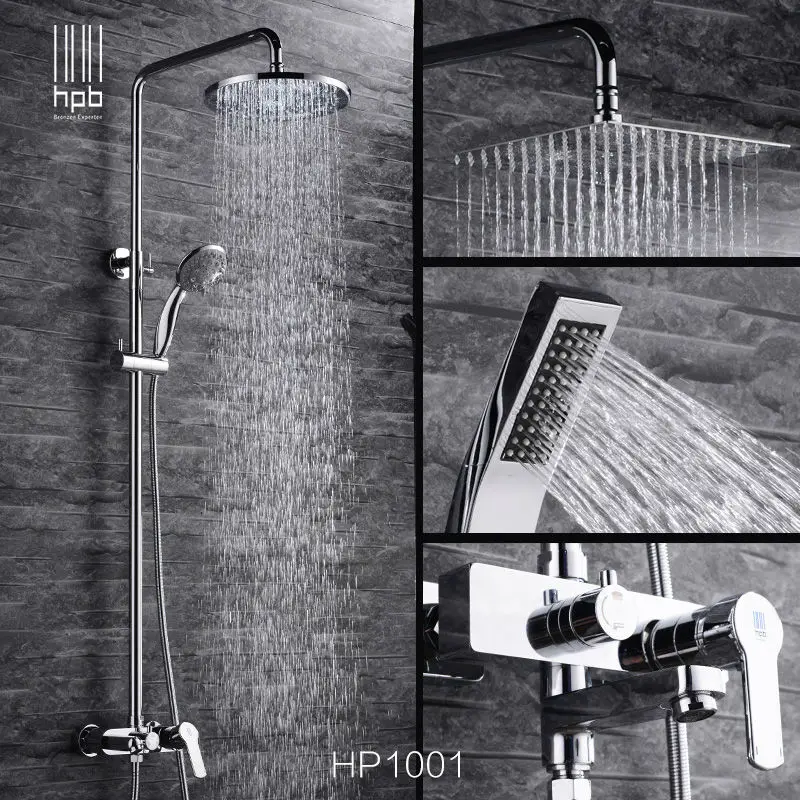Brass Bathroom Hot And Cold Water Mixer Bath Shower Set Faucet torneira banheiro Air Injection Shower Head HP1001