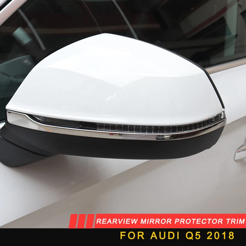 

For Audi Q5 2018 Mirror Sticker Accessories Car Styling ABS Chrome Rearview Mirror Protective Trim