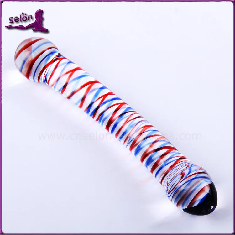 2015 New Exquisite Patterns Double Glass Dildo Penisdou