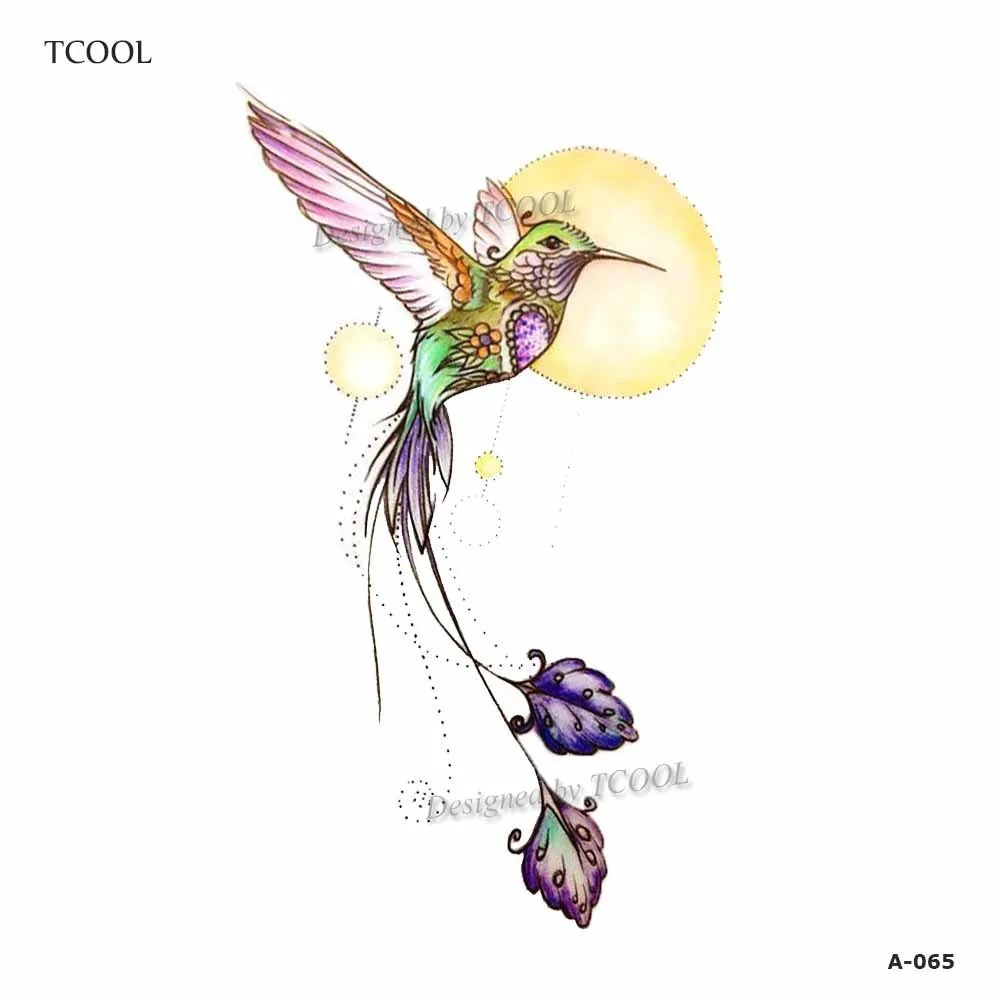 

HXMAN Hummingbird Women Temporary Tattoo Sticker Tattoos for Men Fashion Body Art Kids Children Hand Fake Tatoo 9.8X6cm A-065