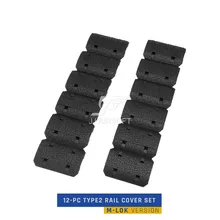 12-шт 12 шт Type2 MLOK M-LOK Rail Cover Set(черный/коричневый/Delux