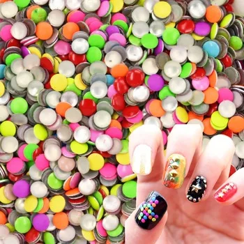 WUF 20Pcs/Lot Mix Random Colors 3mm Round Punk Metal Metallic Rivet Nail Art Decoration