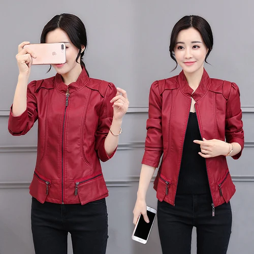 Casacos Vestes Femmes Manteau Noir Office Feminina En Veste Mujer Pu Cuir Feminino Kelly rouge Lady Chaquetas Sac Jaqueta wXnOk80P