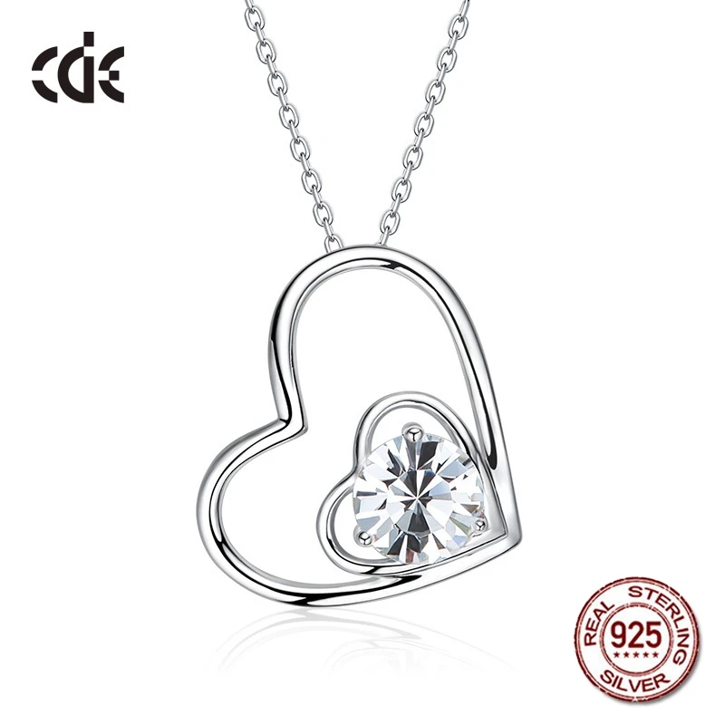 

100% S925 Sterling Silver Austrian Heart Rhinestone Crystals from Swarovski Necklace for Women Valentine's Day & Birthday Gift