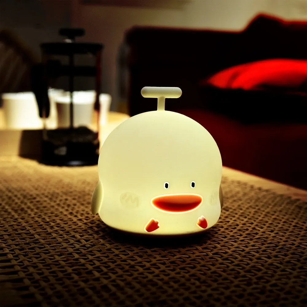 

Little Duck Rechargeable LED Night Light with Sounding Silicone USB Touch Sensor Night Lamp Cartoon Children Bedroom Light Decor