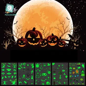 

3PCS Environmental Protection Tattoos Halloween Luminous Ghost Party Atmosphere Tattoo Paste For Kids