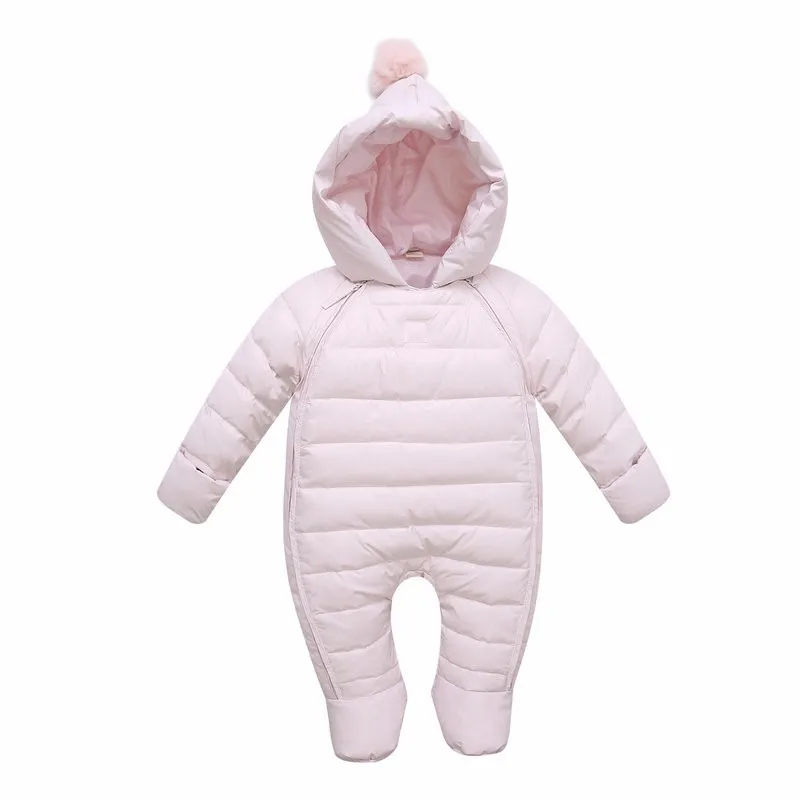 

2016 New Baby White Duck Down Jumpsuits Winter Boys Clothing Newborn Snowsuit Infant Girls Warm Coat Overalls for 0-2 Years