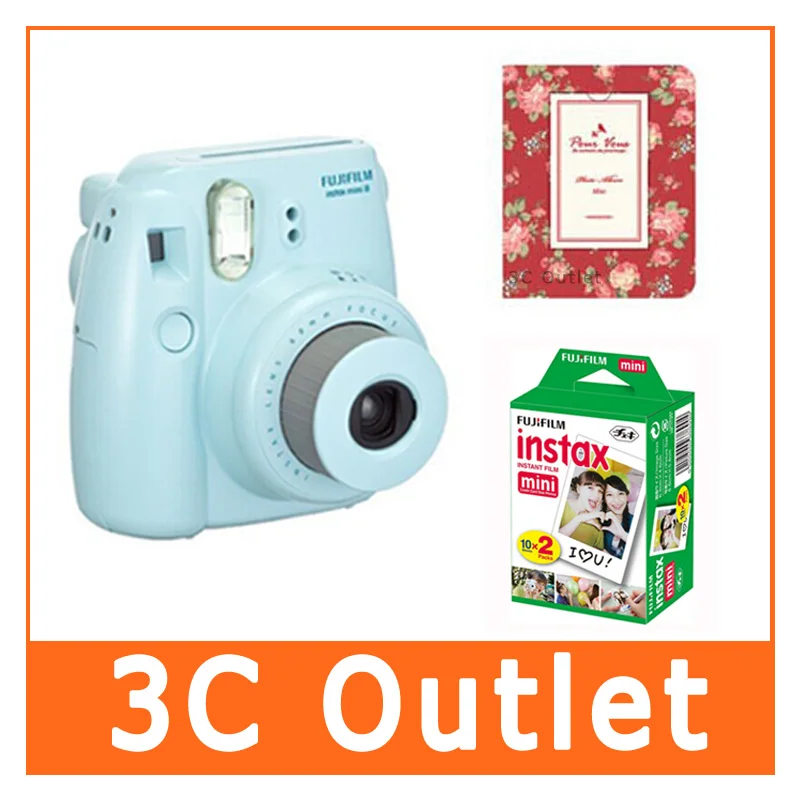 Fujilfilm Instant Mini 8 Camera + Fuji Instax Twin Pack Film 64 листы фотоальбом | Электроника
