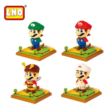 

LNO Super Mario Bros Action Figures Mini Blocks DIY Diamond Assembly Model Micro Building Bricks Educational Toys For Kids Gifts