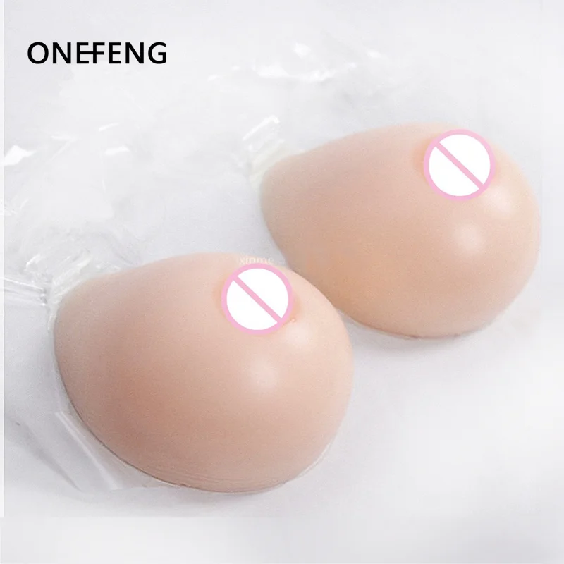 

ONEFENG Full Teardrop Shape 1200-1600g/pair Artificial Silicone Boobs Enhancer Tit Bust Chest for Crossdresser with Straps