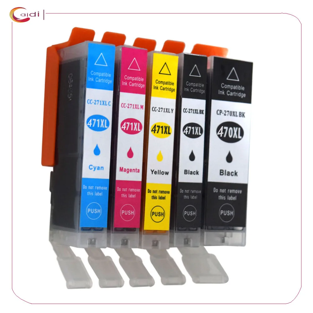 5Pack Compatible Inkjet Cartridge For Canon PGI 470 CLI 471 PIXMA MG5740/MG6840 Printer Ink
