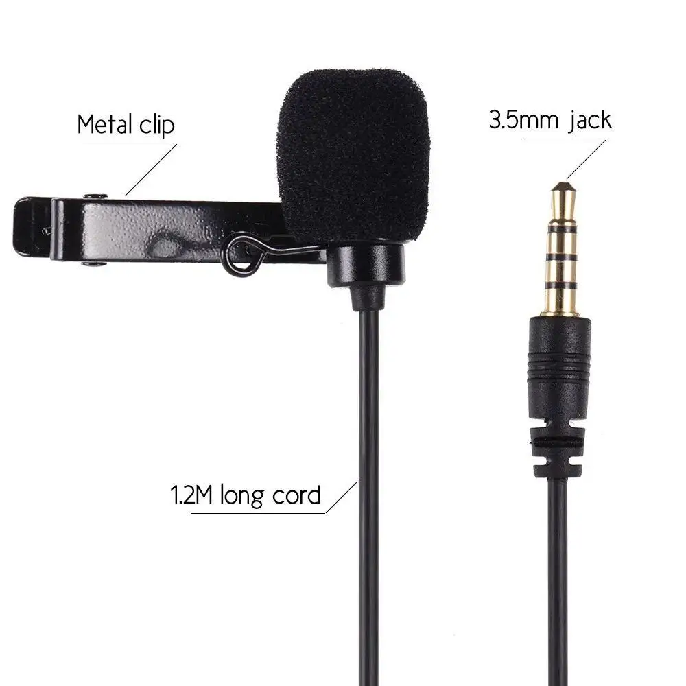 

VD-S1 Lavalier Microphone Lapel Mic Clip-on Omnidirectional Condenser for iPhone Ipad Samsung Android Windows Smartphones r60