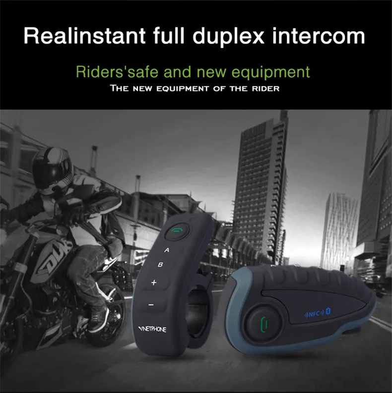 2 шт. V8 BT домофон гарнитура шлем мотоцикл 5 Rider Bluetooth коммуникационная система рация NFC пульт дистанционного управления