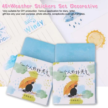 

46 pcs/lot(1 bag) Good Or Bad Weather Stickers Set Decorative Stationery Stickers color sticker box sticker for student gifts