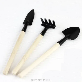 

Mini Tool Garden Hoe 1 Set = 3 Pcs (3pcs/lot) Small Shovel Sppittle Tools Rake Spade Wood Handle Metal Head Kids Tool