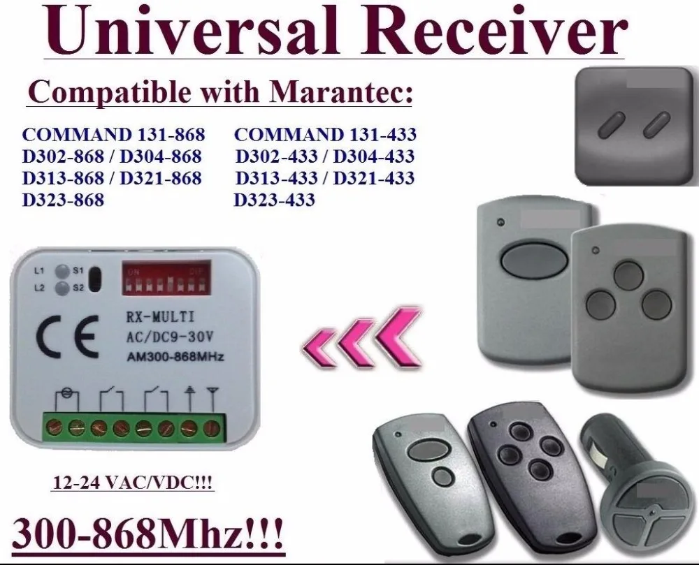 

2pcs Receiver Compatible with Marantec 433,92Mhz - 868,3Mhz D302, D304, D312, D323 high quality