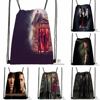 

Custom Supernatural TV Drawstring Backpack Bag Cute Daypack Kids Satchel (Black Back) 31x40cm#180531-02-48