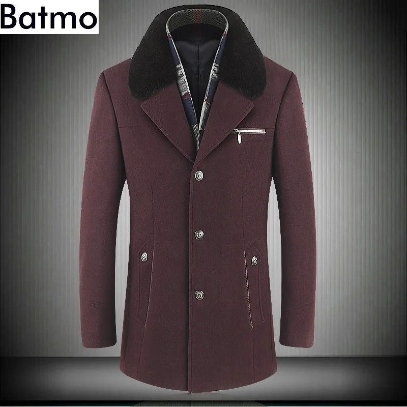 BATMO Новое поступление зимнее шерстяное пальто высокого качества для мужчин, мужское повседневное зимнее шерстяное пальто, большие размеры M-6XL, 1659