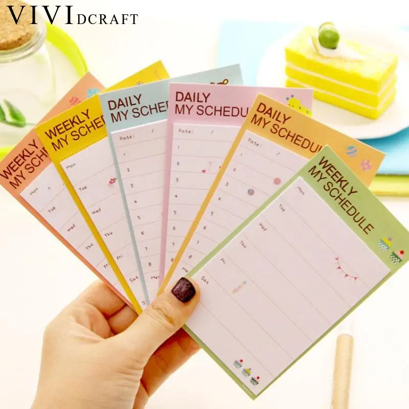 Vividcraft 1 шт. свежий Стиль еженедельно и ежедневное расписание мини Блокнот N раз