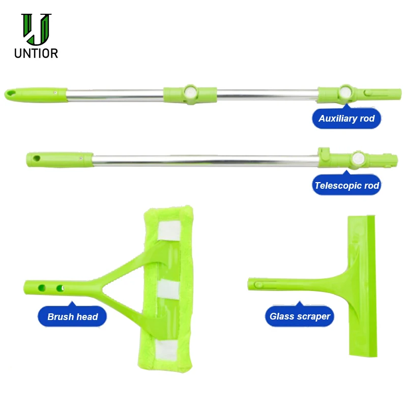 US $30.83 UNTIOR HighRise Window Cleaning Glass Cleaner Brush For Washing Window Squeegee Microfiber Extendable Window Scrubber Cleaning