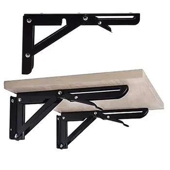 

1PC Stainless Steel Folding Movable Triangle Bracket Foldable Metal Bearing Table Support Brackets Factory Home Decor
