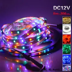 5 м/Roll RGB Светодиодные ленты DC12V 300 светодио дный s 3528 гибкая лента светодио дный свет лампы для потолка барная стойка кабинета