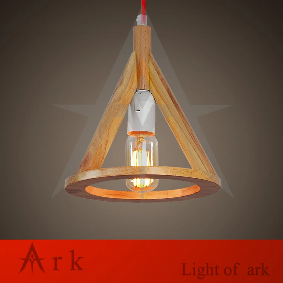 ark light Modern Creative Handmade Wooden circular cone Wood LED