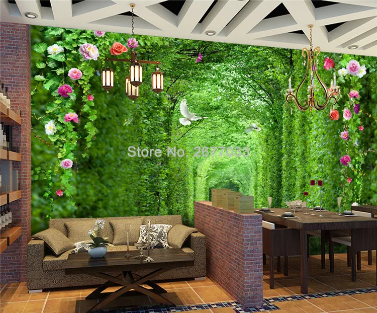 Пользовательские фото обои 3D природа пейзаж длинный коридор фрески Ресторан Гостиная классический фоне стены ткань домашнего декора 3D