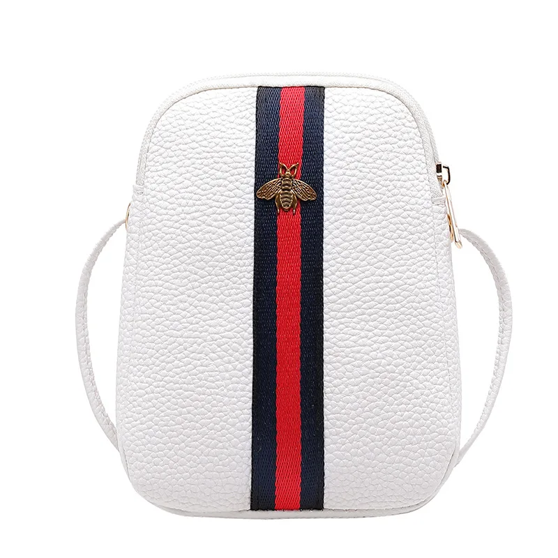 

2019 Fashion Casual Phone Coin Shoulder Bag Small Women PU Leather Messenger Bags Solid Clutch Zipper Crossbody Bee Mini Bag 549