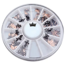 100 шт 3D металлические наклейки для нейл-арта, черные наклейки, переводная фольга, колесо, инструмент для ногтей, переводная наклейка для нейл-арта, фольга s, украшение для женщин, макияж, вода