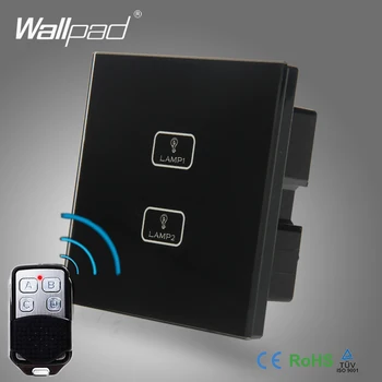 

2pcs 2 Gang 2/3/4 Way RF315 WIFI Remote Switch Wallpad Black Glass 110-250V LED Gateway APP Wireless Electric Touch Light Switch