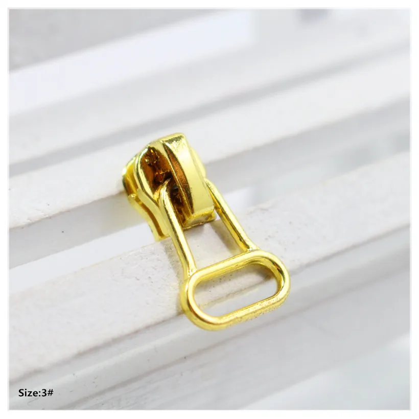3 Wholesale 10pcs Zipper light golden Metal Zipper Pulls zipper Head