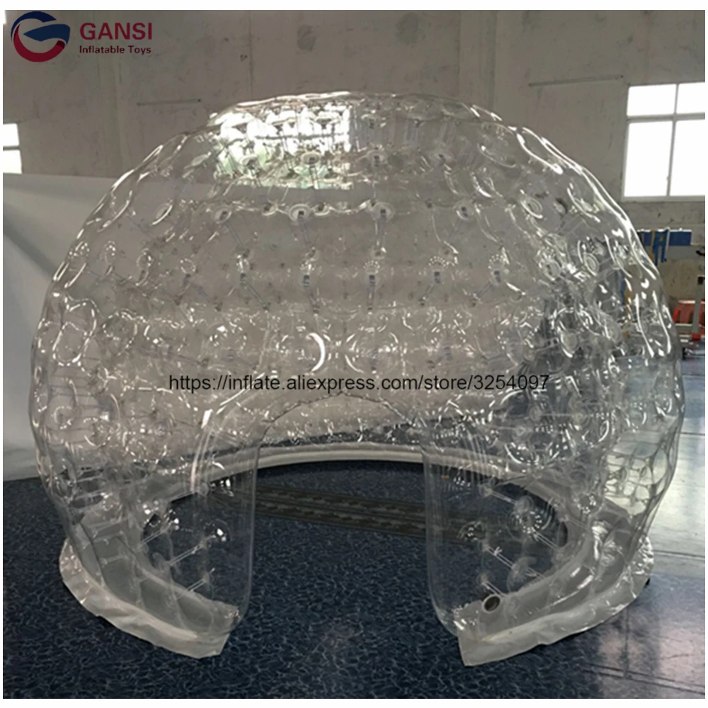Customized Durable Fashion Transparent Bubble House Tent,3.5M Diameter Inflatable Clear Tent For Trade Show 3m diameter transparent igloo dome house inflatable bubble tent for rent