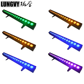 

Free Shipping 6pcs/Lot Led Stage Disco Light 18*15w Led Wall Washer RGBWA 5in1 DMX Led Bar Light