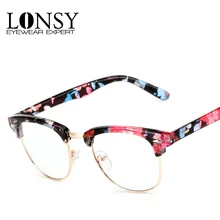 LONSY Винтаж оптический глаз очки рамки модные очки в полуободковой оправе для мужчин женщин очки унисекс Óculos де Грау CJ8056